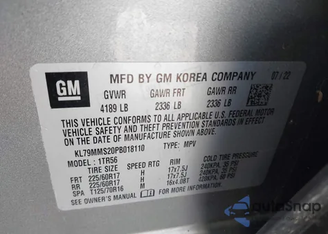 2023 Chevrolet Trailblazer Fwd Ls z USA, uszkodzony, nr VIN KL79MMS20PB018110